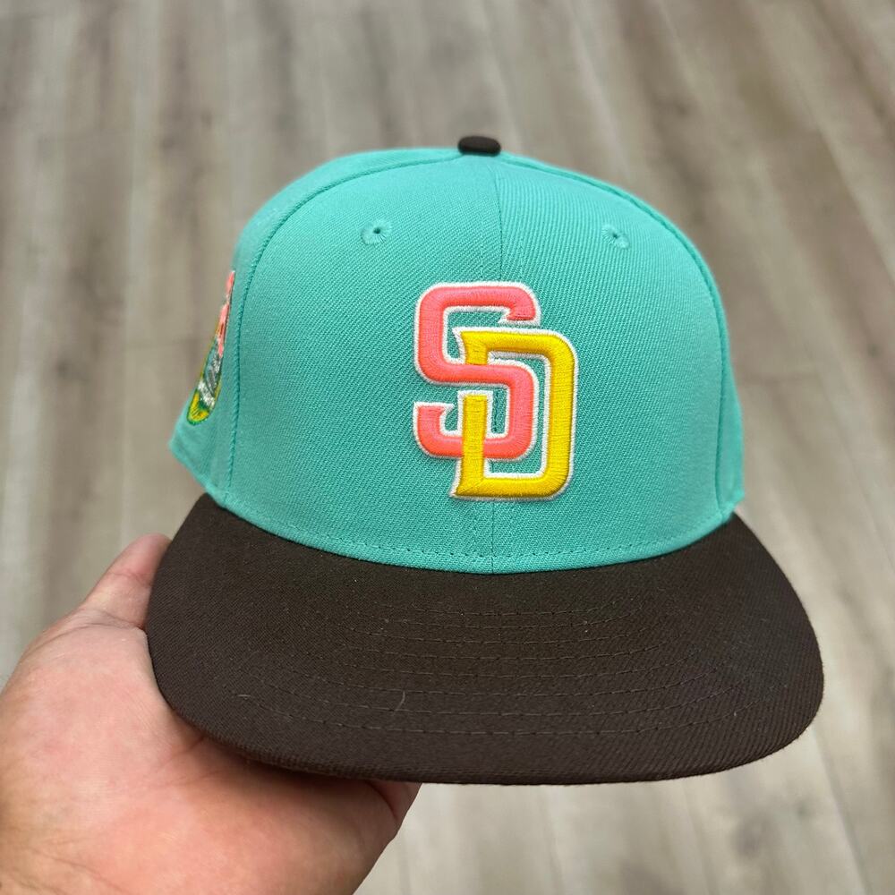san Diego Padres Petco Park Fitted hat cap sz 7 3/8 Blue B25